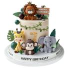 Conjunto de cobertura de bolo Zafena Safari Animal Jungle, 19 unidades para festa