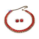 Conjunto De Colar Choker De Cristal Verde Com Brincos Para Mulheres, Joias De Moda Para Casamento E