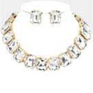 Conjunto De Colar Choker Grande Com Cristais E Brincos De Pedras Para Mulheres, Joias Para Casamento