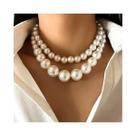 Conjunto De Colar De Pérolas Imitadas Grandes E Exageradas Para Mulheres, Joias De Casamento, 2 Conjunto De Colar De Pérolas Imitadas Grandes E Exageradas Para Mulheres, Joias De Casamento, 2