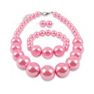 Conjunto de colar de pérolas YANCHUN Pink para mulheres com pulseira e brincos