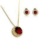 Conjunto de Colar e Brinco May Banhado a Ouro e Prata com Zircônias