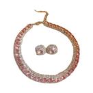 Conjunto De Colar E Brincos De Cristal Rosa E Roxo Para Mulheres FYUAN Joias De Luxo Para Casamentos Conjunto De Colar E Brincos De Cristal Rosa E Roxo Para Mulheres FYUAN Joias De Luxo Para Casamentos