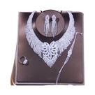 Conjunto De Colar E Brincos De Luxo Com Strass Para Mulheres, Joias Geométricas Para Casamento E