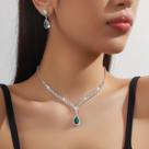Conjunto De Colar E Brincos Em Forma De Gota De Água Para Mulheres, Acessórios Para Casamento E Conjunto De Colar E Brincos Em Forma De Gota De Água Para Mulheres, Acessórios Para Casamento E