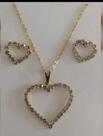 Conjunto de Colar e Brincos Feminino Folheado Conjunto de Colar e Brincos Feminino Folheado