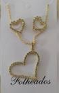 Conjunto de Colar e Brincos Feminino Folheado Conjunto de Colar e Brincos Feminino Folheado