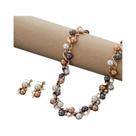Conjunto De Colar E Brincos Feminino Vintage Francês Com Pérolas Falsas - Joias Clássicas Para