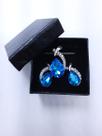 Conjunto De Colar E Brincos Formato de Gota com Pingente Cor Prata com Cristal Presente para namorada
