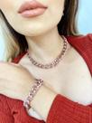 Conjunto de Colar e Pulseira corrente Rosê Barbie Core Conjunto de Colar e Pulseira corrente Rosê Barbie Core