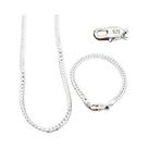Conjunto De Colar E Pulseira De Cadeia Lateral Em Prata Esterlina 925 De 6mm Para Mulheres E Homens,