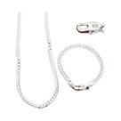 Conjunto De Colar E Pulseira De Cadeia Lateral Em Prata Esterlina 925 De 6mm Para Mulheres E Homens,