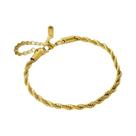 Conjunto De Colar E Pulseira Em Aço Inoxidável Cor Dourada Para Mulheres E Meninas, Acessórios De