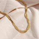 Conjunto De Colar E Pulseira Feminino Em Aço Inoxidável Banhado a Ouro, À Prova d'Água, Com Corrente