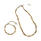 Conjunto De Colar E Pulseira Feminino Em Aço Inoxidável Banhado a Ouro, À Prova d'Água, Com Corrente Conjunto De Colar E Pulseira Feminino Em Aço Inoxidável Banhado a Ouro, À Prova d'Água, Com Corrente