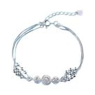 Conjunto De Colar E Pulseira Feminino Em Prata Esterlina 925 Com Bolas E Contas Multicamadas Joias