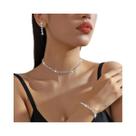 Conjunto De Colar E Pulseira Feminino Minimalista Com Corrente De Clavícula, Banhado a Prata