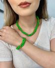Conjunto de Colar e Pulseira tripla modelo trançado folheado a ouro