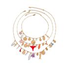 Conjunto de Colar Gargantilha Boho com Pingente - 3 Peças com Motivos de Peixe, Vieira, Cactus e Estrela Conjunto de Colar Gargantilha Boho com Pingente - 3 Peças com Motivos de Peixe, Vieira, Cactus e Estrela
