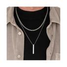Conjunto De Colar Masculino Punk Com Pingente De Rebite Em Aço Inoxidável Prateado, Corrente Fina