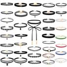 Conjunto de colares de gargantilha PAXCOO, 50 unidades pretas para mulheres e mulheres Conjunto de colares de gargantilha PAXCOO, 50 unidades pretas para mulheres e mulheres