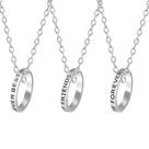 Conjunto de colares Hewill Friendship BFF Alphabet Letters Silver