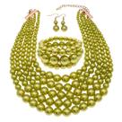 Conjunto de colares MeLime Faux Big Pearl de 5 camadas para mulheres