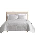 Conjunto de colchas Benzara Keo Queen, 3 peças reversíveis, prata