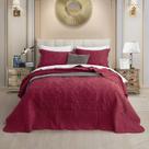 Conjunto de colchas CHIXIN Oversize King Wine Red, 4 unidades