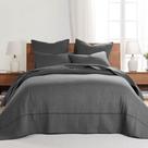 Conjunto de colchas Levtex Home Cross Stitch Charcoal Queen