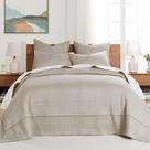 Conjunto de colchas Levtex Home Cross Stitch Taupe Queen Size Conjunto de colchas Levtex Home Cross Stitch Taupe Queen Size