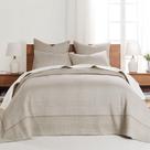 Conjunto de colchas Levtex Home Cross Stitch Taupe Twin Size Conjunto de colchas Levtex Home Cross Stitch Taupe Twin Size