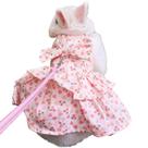 Conjunto de coleira e arnês para Rabbit Copfeu rosa escuro