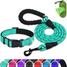 Conjunto de coleiras e coleiras Dynmeow Reflective Teal para cães XS