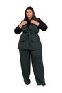 Conjunto De Colete Blazer Com Calça Feminino Alfaiataria Plus Size