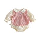 Conjunto De Colete De Coelhinho Para Bebê Menina, Macacão Triângulo, Roupa De Outono, Macacão Para Conjunto De Colete De Coelhinho Para Bebê Menina, Macacão Triângulo, Roupa De Outono, Macacão Para