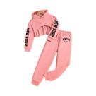 Conjunto De Colete De Moletom Com Capuz Rosa Para Meninas, Moda Primavera-outono, Roupas Infantis