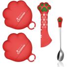 Conjunto de colher e tampa de silicone para alimentos para animais de estimação de Natal SJANE