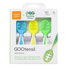 Conjunto de colheres de bebê NumNum Feeding Littles Silicone, 6 meses ou mais, pacote com 3