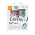 Conjunto de colheres de bebê NumNum Feeding Littles Silicone, 6 meses ou mais, pacote com 3