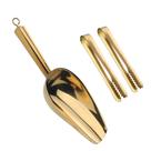Conjunto de colheres de gelo e pinças de gelo Mingcheng em aço inoxidável dourado