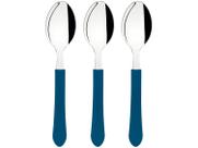 Conjunto de Colheres de Mesa Tramontina Leme Azul Oceano 3 Peças