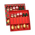 Conjunto De Colheres De Natal Em Aço Inoxidável Com Design De Árvore Do Papai Noel, 6 Peças,