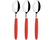 Conjunto de Colheres para Cha Tramontina Ipanema com Laminas em Aço Inox e Cabos de Polipropileno Vermelho 3 Peças