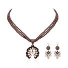 Conjunto de Collar y Aretes para Mujer Estilo Rústico Couture con Turquesa del Oeste