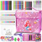 Conjunto de colorir DUOROUBAO Mermaid para meninas com estojo de lápis 98 unidades