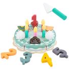 Conjunto de comida de madeira para bolo de aniversário Play MIKNEKE para crianças