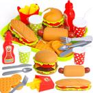 Conjunto de comida Pretend Play FINGOOO, hambúrguer, batatas fritas, pizza, presente para crianças