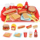 Conjunto de comida Pretend Play Sotodik com bandeja de hambúrguer e batatas fritas Conjunto de comida Pretend Play Sotodik com bandeja de hambúrguer e batatas fritas