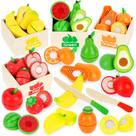 Conjunto de comida Wooden Play ATOYUS para crianças de 1 a 3 anos com armazenamento